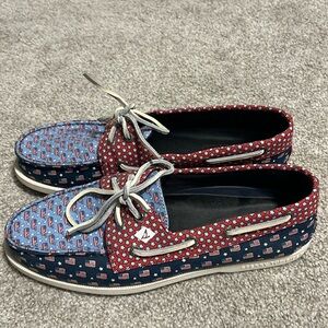 Vineyard Vines American Flag Sperrys